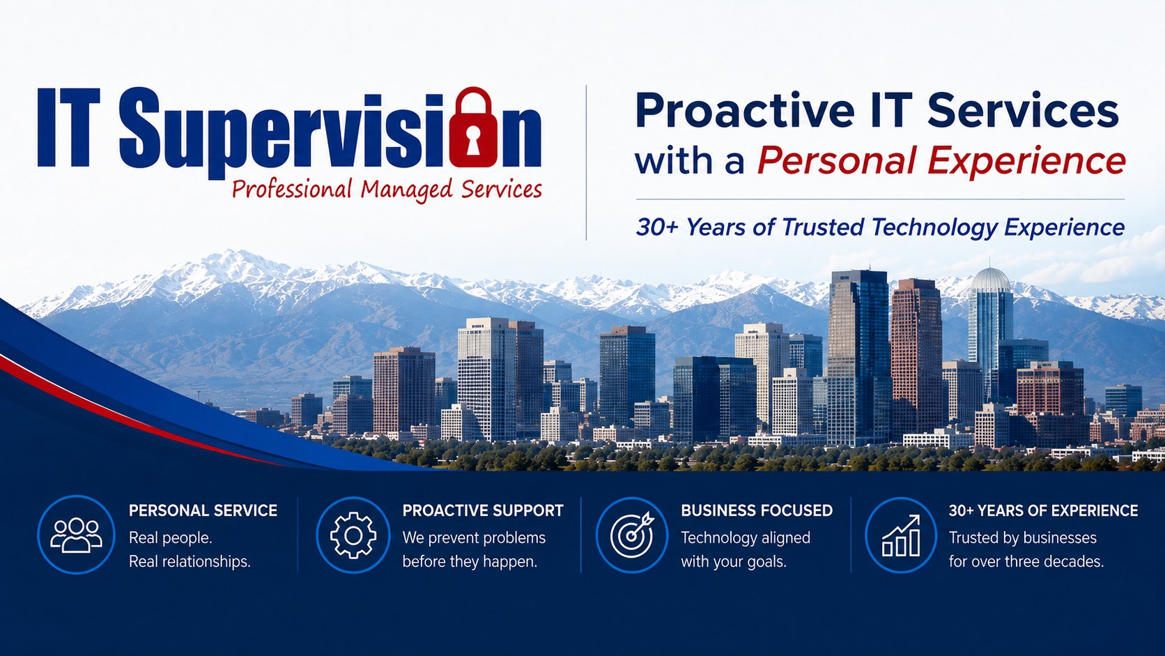 IT Supervision banner: Proactive IT services with a personal experience. 30+ years of trusted technology experience. Personal service, proactive support, business focused.
